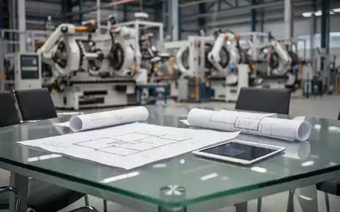 Modernes Industrie-Büro mit Bauplänen und technischer Ausrüstung, symbolisiert betriebliche Umstrukturierungen. - Foto: über boerse-global.de