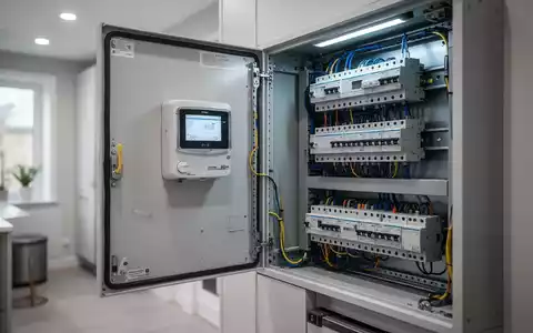 Moderner Zählerschrank mit Smart-Meter in einem hellen Hausanschlussraum. - Foto: über boerse-global.de