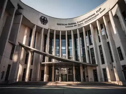 Das Gebäude des Bundesverfassungsgerichts in Karlsruhe bei Tageslicht. - Foto: über boerse-global.de