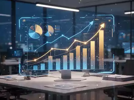 Moderne Büroatmosphäre mit digitalen Datenvisualisierungen zur Karriereplanung und beruflichen Entwicklung. - Foto: über boerse-global.de