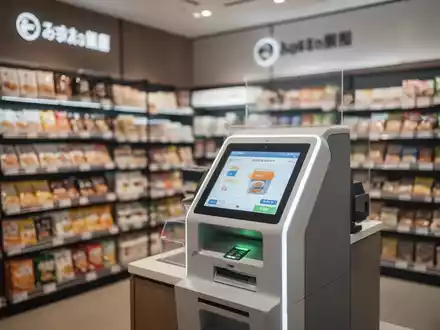 Moderner japanischer Convenience-Store-Innenraum mit digitalem Bezahlterminal und Einzelhandelstechnologie. - Foto: über boerse-global.de