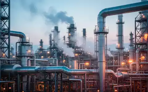 Moderne Chemieanlagen bei Dämmerung als Symbol für die europäische Industrie und klimapolitische Herausforderungen. - Foto: über boerse-global.de