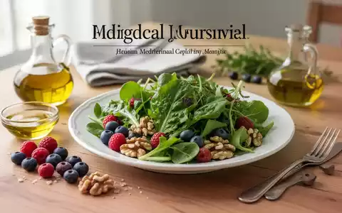 Gesunde Ernährung mit Blattgemüse, Beeren und Nüssen auf einem Holztisch als Symbol für Gefäß- und Gehirngesundheit. - Foto: über boerse-global.de