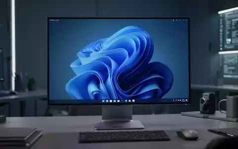 Sauberer, moderner Arbeitsplatz mit Windows 11 auf dem Monitor, Symbol für Softwareoptimierung. - Foto: über boerse-global.de