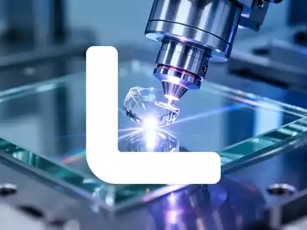 Abstrakte Darstellung von Hochtechnologie-Laserfertigung und Glasbearbeitung in einer sauberen Industrieumgebung. - Foto: über boerse-global.de