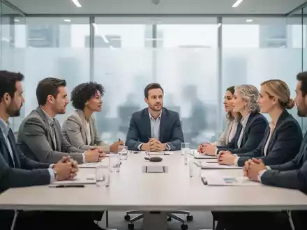 Professionelle Business-Diskussion in einem modernen Bürogebäude mit Fokus auf Personalwesen und Mitbestimmung. - Foto: über boerse-global.de