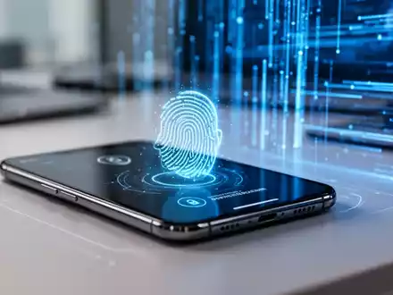 Smartphone-Bildschirm mit biometrischer Gesichtserkennung zur sicheren Authentifizierung. - Foto: über boerse-global.de