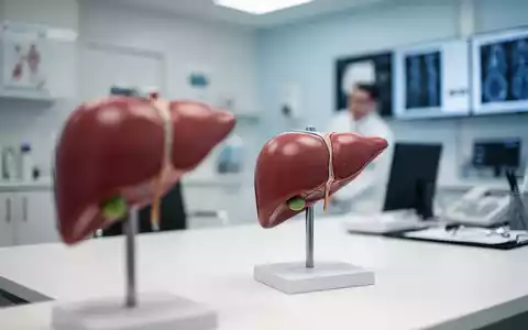 Anatomisches Modell einer menschlichen Leber auf einem Schreibtisch in einer modernen Arztpraxis. - Foto: über boerse-global.de