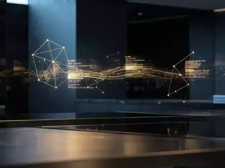 Abstrakte Darstellung digitaler Finanzmärkte mit leuchtenden Datenströmen in einer modernen, professionellen Umgebung. - Foto: über boerse-global.de