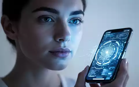 Nahaufnahme einer Person, die biometrische Gesichtserkennung auf einem Smartphone für sicheren Kontozugriff nutzt. - Foto: über boerse-global.de