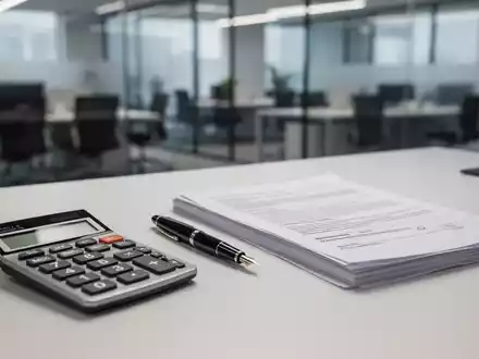 Ein moderner Schreibtisch mit Taschenrechner und Unterlagen, die rechtliche Rahmenbedingungen für Beschäftigungsverhältnisse symbolisieren. - Foto: über boerse-global.de