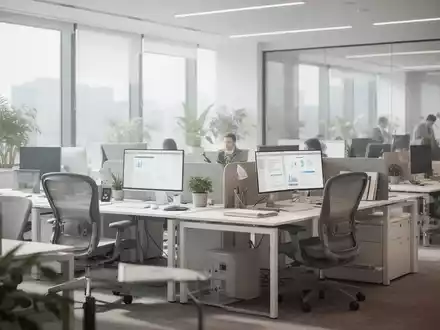 Modernes, ergonomisch gestaltetes Büro mit heller und freundlicher Atmosphäre als Symbol für betriebliche Gesundheit. - Foto: über boerse-global.de