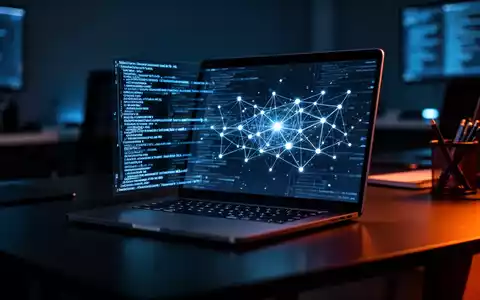 Leuchtender Laptop-Bildschirm mit abstraktem Code und Netzwerkgraph als Cyberbedrohung. - Foto: über boerse-global.de