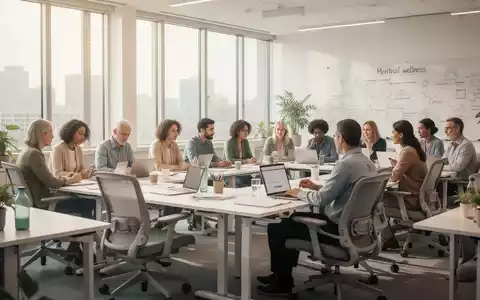 Eine Gruppe Erwachsener in einem modernen Seminarraum, das Lernen und Gesundheitsförderung visuell verbindet. - Foto: über boerse-global.de