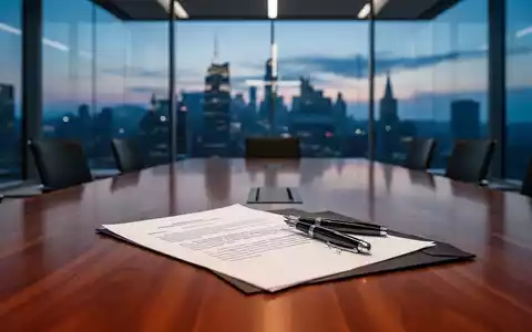 Ein moderner Konferenzraum mit einem juristischen Dokument auf einem Tisch, das Verhandlungen symbolisiert. - Foto: über boerse-global.de