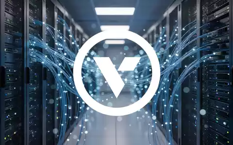 Abstrakte Darstellung digitaler Infrastruktur mit leuchtenden Glasfaserkabeln in einem modernen Serverraum. - Foto: über boerse-global.de