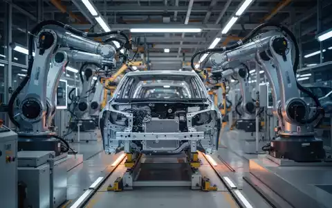 Moderne Montagelinie in einer hochtechnisierten Volkswagen-Produktionshalle mit Fokus auf industrielle Fertigung. - Foto: über boerse-global.de