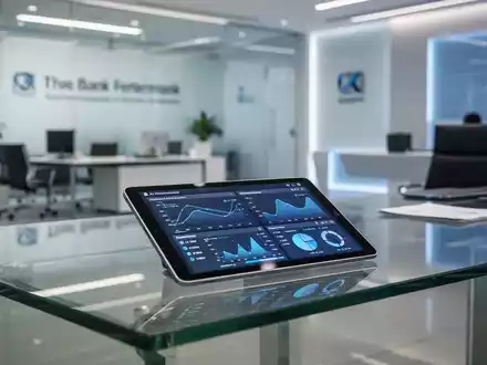 Moderner Bankschreibtisch mit digitalen Datenvisualisierungsdiagrammen für finanzielles Risikomanagement. - Foto: über boerse-global.de