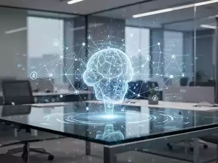 Abstrakte Darstellung von digitaler Transparenz und KI-Regulierung in einer modernen Büroumgebung. - Foto: über boerse-global.de