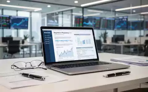 Ein moderner Schreibtisch mit Laptop und Finanzunterlagen in einem professionellen Büroambiente. - Foto: über boerse-global.de