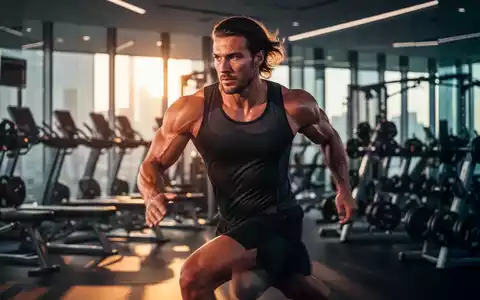 Fokussierter Sportler in einem modernen Fitnessstudio bei natürlichem Licht, Fokus auf Leistungsoptimierung und Biologie. - Foto: über boerse-global.de