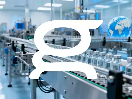 Moderne pharmazeutische Produktionsanlage mit Glasphiolen auf einem Fließband in einer sterilen Umgebung. - Foto: über boerse-global.de