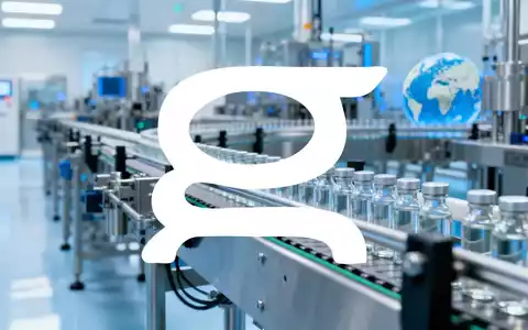 Moderne pharmazeutische Produktionsanlage mit Glasphiolen auf einem Fließband in einer sterilen Umgebung. - Foto: über boerse-global.de