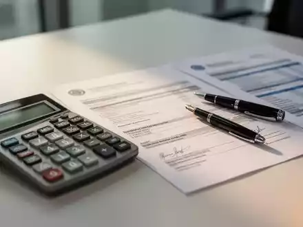 Schreibtisch mit Taschenrechner und offiziellen Finanzdokumenten als Symbol für gesetzliche Anpassungen. - Foto: über boerse-global.de