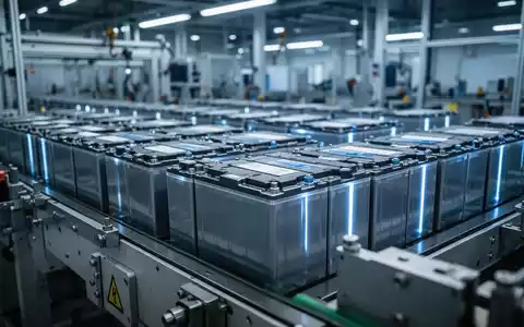 Modernes Batteriewerk mit Produktionsstraße, das die industrielle Umstrukturierung bei Varta symbolisiert. - Foto: über boerse-global.de
