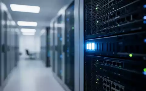 Nahaufnahme von leuchtenden Server-Rack-Lichtern in einem modernen Rechenzentrum, die Unternehmens-Cloud-Infrastruktur repräsentiert. - Foto: über boerse-global.de