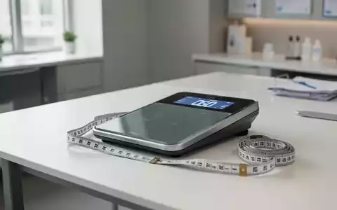Medizinische Waage und Maßband auf einem weißen Tisch als Symbol für Gesundheitsvorsorge und Stoffwechsel. - Foto: über boerse-global.de