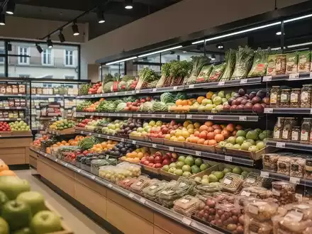 Gut beleuchtetes Supermarktregal mit frischen Lebensmitteln in Österreich. - Foto: über boerse-global.de