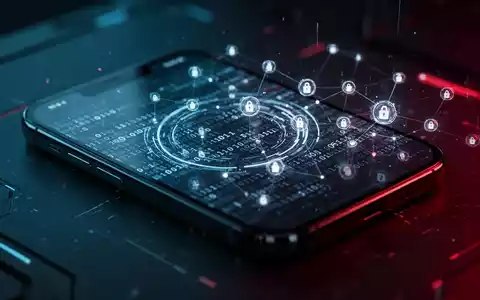 Leuchtender Smartphone-Bildschirm mit komplexem Sicherheitscode in dunkler High-Tech-Umgebung - Foto: über boerse-global.de