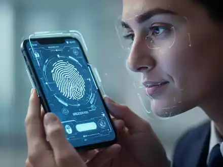 Nahaufnahme einer Person, die Smartphone-Gesichtserkennung zur Kontosicherheit nutzt. - Foto: über boerse-global.de