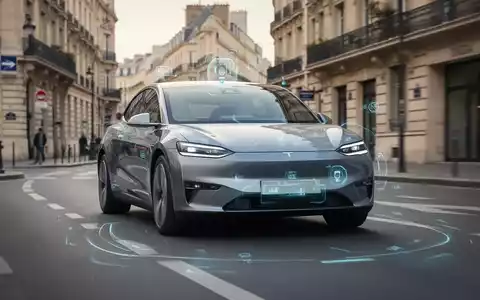 Modernes Elektroauto auf einer Stadtstraße, das autonome Fahrtechnologie und Regulierungsdebatten repräsentiert. - Foto: über boerse-global.de