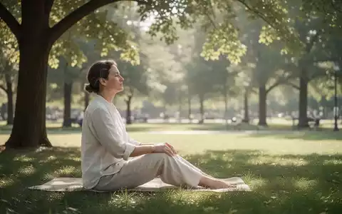 Eine Person sitzt entspannt im Schatten in einem sommerlichen Park und symbolisiert mentale Gesundheit und Erholung. - Foto: über boerse-global.de
