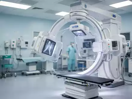 Modernes medizinisches Fluoroskopie-Labor mit fortschrittlicher bildgebender Technologie und Strahlenschutzsystemen. - Foto: über boerse-global.de
