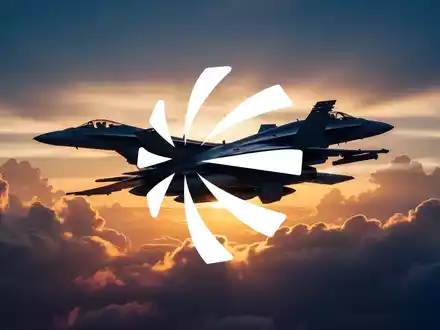 Silhouette eines modernen Militärjets vor einem dramatischen Sonnenuntergangshimmel als Symbol für die Luftfahrtindustrie. - Foto: über boerse-global.de