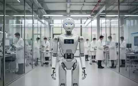 Humanoidroboter in einer modernen, hochtechnologischen Robotik-Trainingsanlage auf einem Universitätscampus. - Foto: über boerse-global.de