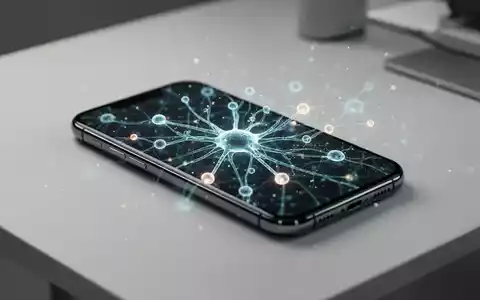 Moderner Smartphone-Bildschirm mit KI-Schnittstellensymbolen und Leistungsmetriken auf einem sauberen Schreibtisch. - Foto: über boerse-global.de