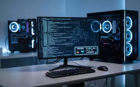 Moderner Gaming-PC mit leuchtendem Ambient-Licht und abstrakten digitalen Interface-Elementen auf einem Bildschirm. - Foto: über boerse-global.de