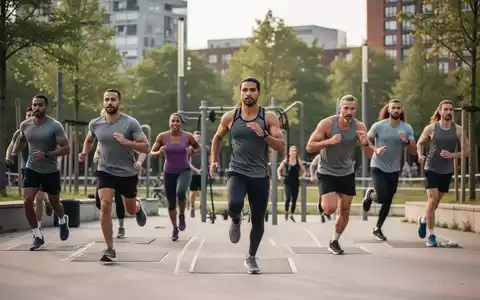 Eine diverse Gruppe von Menschen beim gemeinsamen Sporttraining in einem barrierefreien öffentlichen Park in Hamburg. - Foto: über boerse-global.de