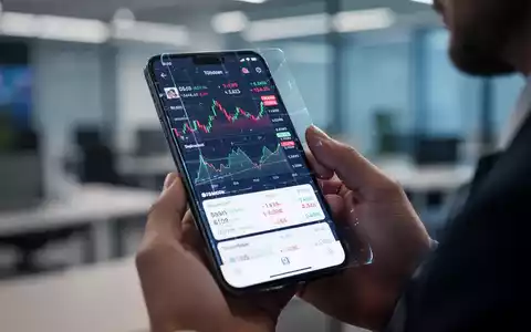 Smartphone-Bildschirm mit digitaler Aktienhandels-App-Oberfläche in professionellem Büro. - Foto: über boerse-global.de