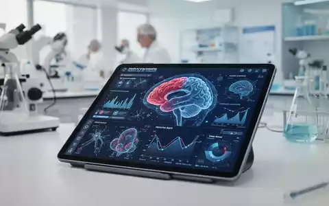Ein digitales Tablet in einer medizinischen Forschungsumgebung zeigt komplexe Daten zur Gesundheitsprävention. - Foto: über boerse-global.de