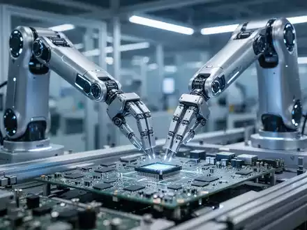 Hochmoderner humanoider Roboter bei präziser Montagearbeit in einer südkoreanischen Industrieanlage. - Foto: über boerse-global.de