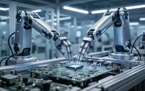 Hochmoderner humanoider Roboter bei präziser Montagearbeit in einer südkoreanischen Industrieanlage. - Foto: über boerse-global.de