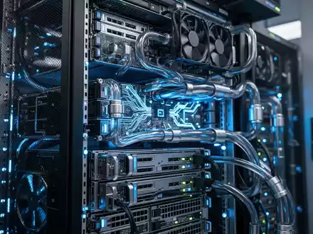 Moderne Hightech-Rechenzentrum-Serverracks mit fortschrittlicher Hardware und professionellen Kühlsystemen. - Foto: über boerse-global.de
