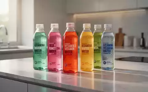 Verschiedene bunte Wellness-Getränke und Vitaminwässer auf einer modernen Küchentheke bei natürlichem Licht. - Foto: über boerse-global.de