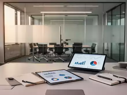 Moderner, aufgeräumter Büroarbeitsplatz mit Tablet und Geschäftsunterlagen, der eine professionelle Arbeitsatmosphäre vermittelt. - Foto: über boerse-global.de
