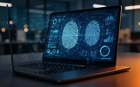 Abstraktes digitales Sicherheitskonzept mit leuchtendem Code und Datenvisualisierung auf einem Laptop-Bildschirm. - Foto: über boerse-global.de